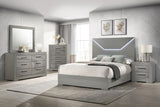 Ives 2-drawer Nightstand Bedside Table Grey High Gloss | Grey | Grey High Gloss | 224972