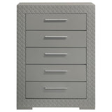 Ives 5-drawer Bedroom Chest of Drawers Grey High Gloss | Grey | Grey High Gloss | 224975