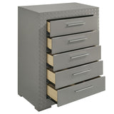 Ives 5-drawer Bedroom Chest of Drawers Grey High Gloss | Grey | Grey High Gloss | 224975