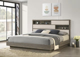 Fenwick Eastern King Bed Bookcase Headboard Grey Oak | Grey | Grey Oak/Almond | 224981KE
