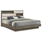 Fenwick Eastern King Bed Bookcase Headboard Grey Oak | Grey | Grey Oak / Almond | 224981KE