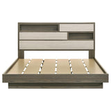 Fenwick Eastern King Bed Bookcase Headboard Grey Oak | Grey | Grey Oak / Almond | 224981KE