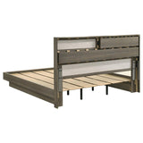Fenwick Eastern King Bed Bookcase Headboard Grey Oak | Grey | Grey Oak / Almond | 224981KE