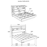 Fenwick Eastern King Bed Bookcase Headboard Grey Oak | Grey | Grey Oak / Almond | 224981KE