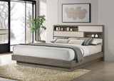 Fenwick California King Bed Bookcase Headboard Grey Oak | Grey | Grey Oak / Almond | 224981KW