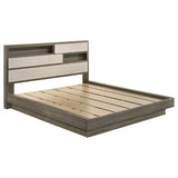 Fenwick California King Bed Bookcase Headboard Grey Oak | Grey | Grey Oak / Almond | 224981KW