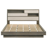 Fenwick California King Bed Bookcase Headboard Grey Oak | Grey | Grey Oak / Almond | 224981KW