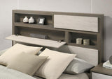 Fenwick California King Bed Bookcase Headboard Grey Oak | Grey | Grey Oak / Almond | 224981KW