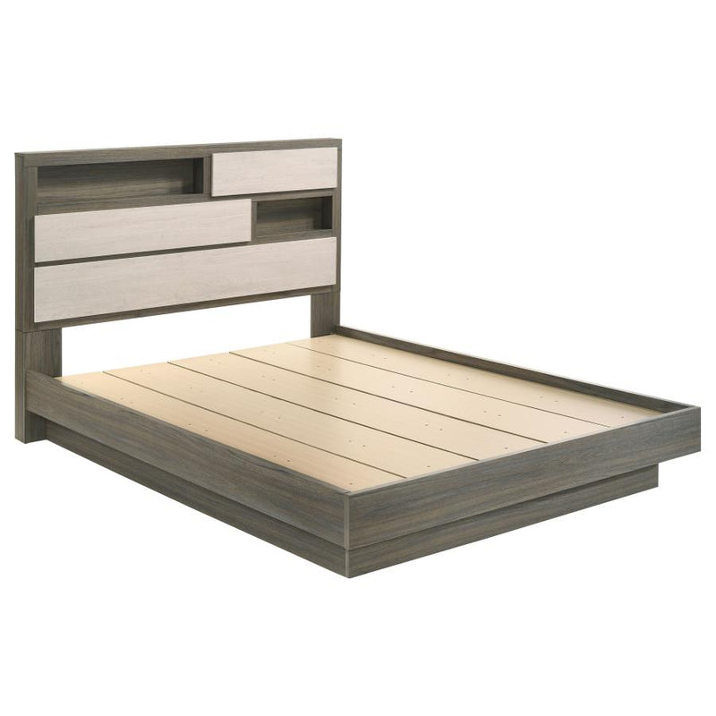 Fenwick Bed Bookcase Headboard Grey Oak