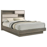 Fenwick Queen Bed Bookcase Headboard Grey Oak | Queen | Grey | Grey Oak / Almond | 224981Q