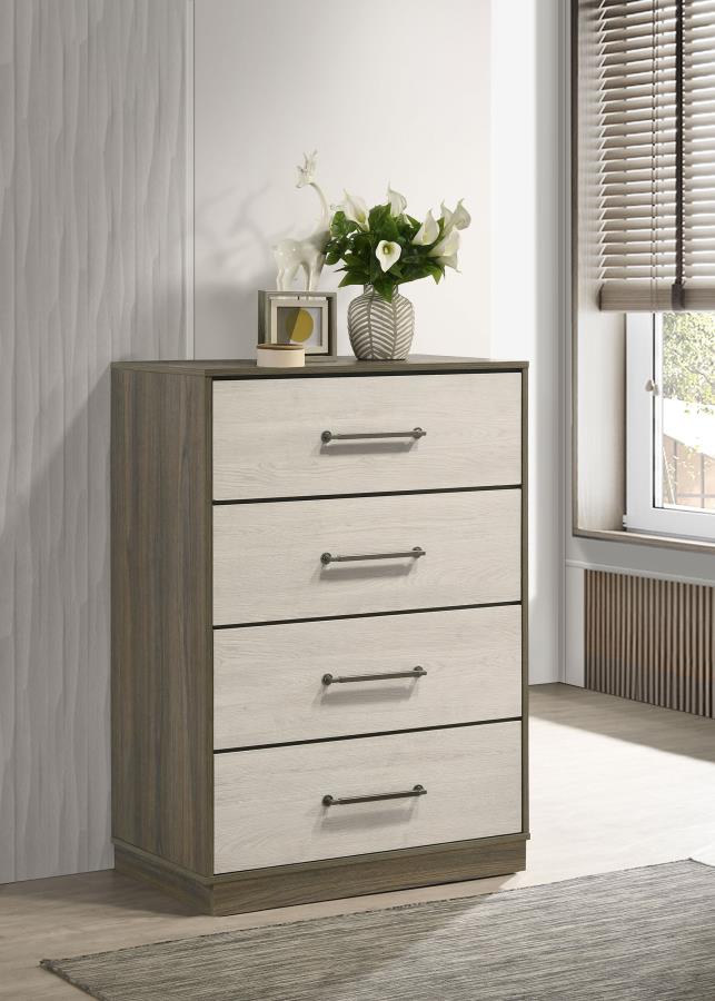 Fenwick 4-drawer Chest of Drawers Grey Oak | Grey | Grey Oak/Almond | 224985