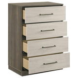 Fenwick 4-drawer Chest of Drawers Grey Oak | Grey | Grey Oak/Almond | 224985