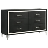 Lucia 5-piece Eastern King Bedroom Set Grey and Black | Grey | Grey / Black | 224991KE-S5