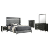 Lucia 5-piece Queen Bedroom Set Grey and Black | Grey | Grey / Black | 224991Q-S5