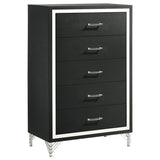 Lucia 5-piece Queen Bedroom Set Grey and Black | Grey | Grey / Black | 224991Q-S5