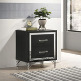Lucia 2-drawer Nightstand Bedside Table Black | Black | 224992