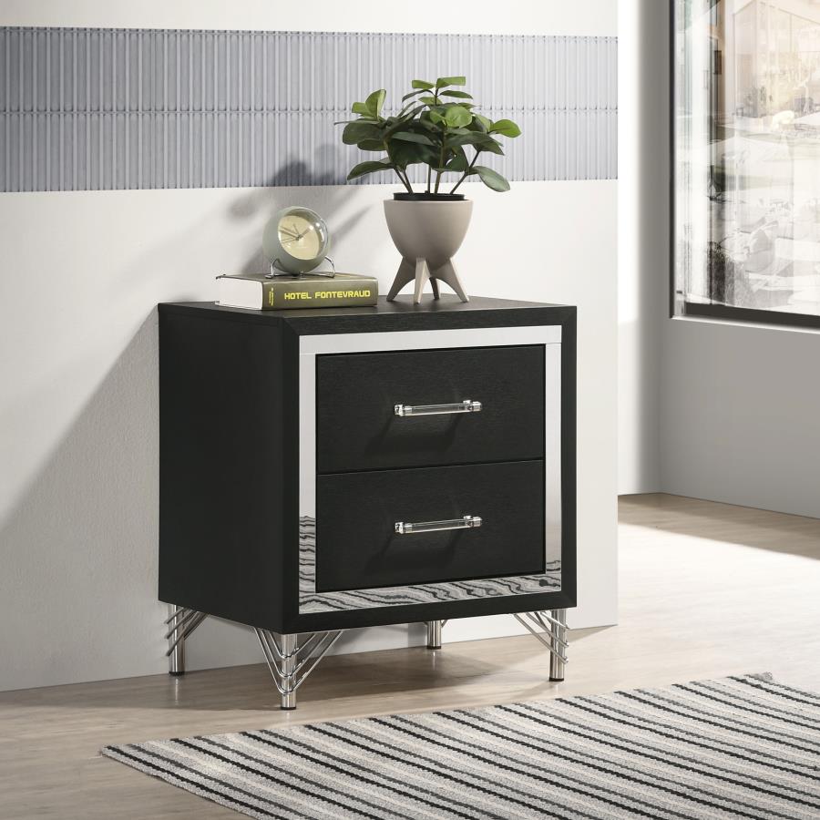 Lucia 2-drawer Nightstand Bedside Table Black | Black | 224992