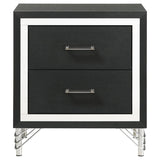Lucia 2-drawer Nightstand Bedside Table Black | Black | 224992