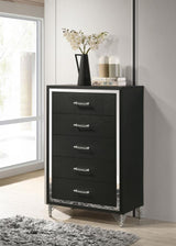 Lucia 5-drawer Bedroom Chest of Drawers Black | King | Black | 224995