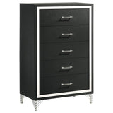 Lucia 5-drawer Bedroom Chest of Drawers Black | King | Black | 224995
