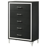 Lucia 5-drawer Bedroom Chest of Drawers Black | King | Black | 224995
