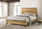 Kaywood 52-inch Eastern King Panel Bed Natural Pine | Brown | Weathered Brown / Natural Pine | 225001KE