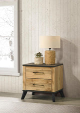 Kaywood 2-drawer Nightstand Bedside Table Natural Pine | King | Brown | Weathered Brown / Natural Pine | 225002