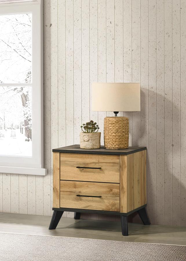 Kaywood 2-drawer Nightstand Bedside Table Natural Pine | King | Brown | Weathered Brown / Natural Pine | 225002