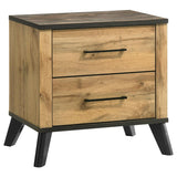 Kaywood 2-drawer Nightstand Bedside Table Natural Pine | King | Brown | Weathered Brown / Natural Pine | 225002
