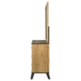 Kaywood 6-drawer Dresser and Mirror Natural Pine | Brown | Weathered Brown / Natural Pine | 225003M