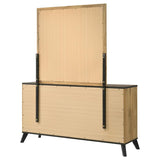 Kaywood 6-drawer Dresser and Mirror Natural Pine | Brown | Weathered Brown / Natural Pine | 225003M