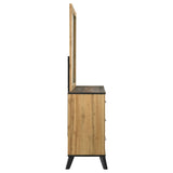 Kaywood 6-drawer Dresser and Mirror Natural Pine | Brown | Weathered Brown / Natural Pine | 225003M