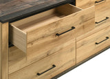 Kaywood 6-drawer Dresser and Mirror Natural Pine | Brown | Weathered Brown / Natural Pine | 225003M