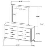 Kaywood 6-drawer Dresser and Mirror Natural Pine | Brown | Weathered Brown / Natural Pine | 225003M