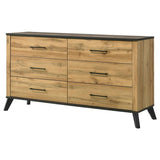Kaywood 6-drawer Dresser Cabinet Natural Pine | Beige | Weathered Brown / Natural Pine | 225003