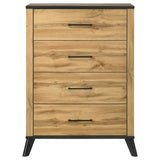 Kaywood 4-drawer Bedroom Chest of Drawers Natural Pine | Brown | Weathered Brown / Natural Pine | 225005