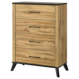 Kaywood 4-drawer Bedroom Chest of Drawers Natural Pine | Brown | Weathered Brown / Natural Pine | 225005