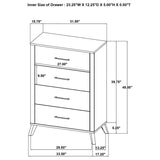 Kaywood 4-drawer Bedroom Chest of Drawers Natural Pine | Brown | Weathered Brown / Natural Pine | 225005