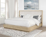 Kailani 52-inch Queen Wingback Bed Beige Oak | Queen | Beige | Beige Oak | 225041Q