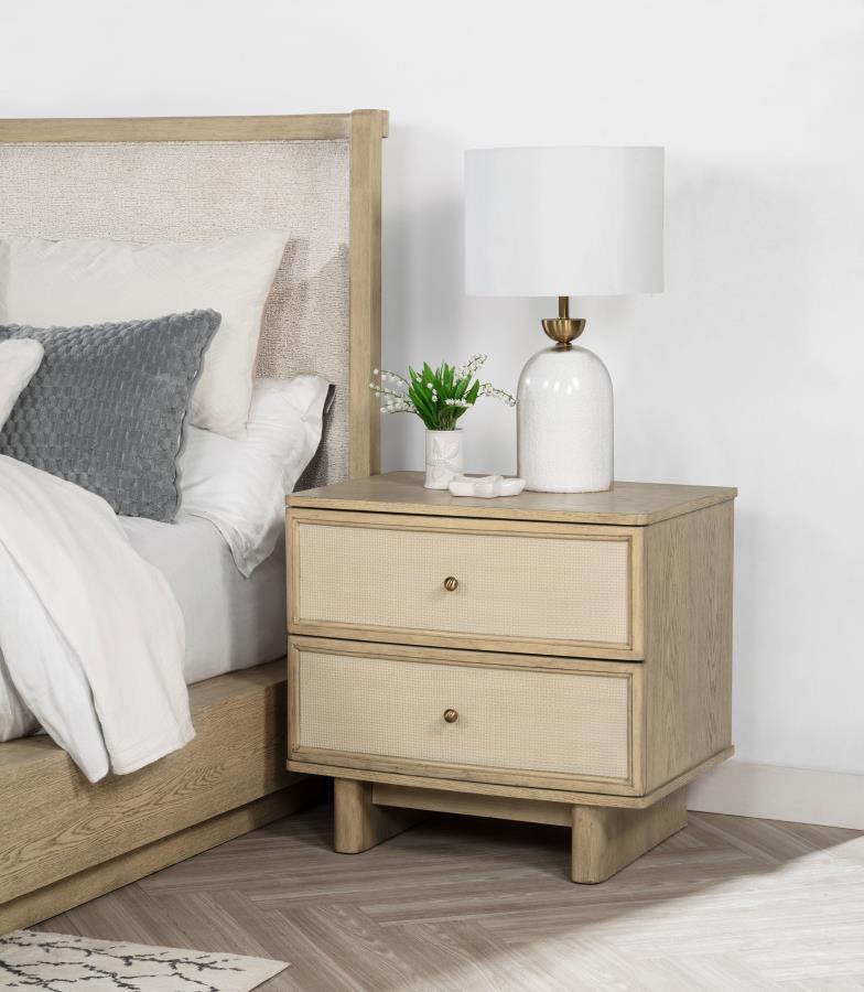 Kailani 2-drawer Nightstand Bedside Table Beige Oak | Beige | Beige Oak | 225042