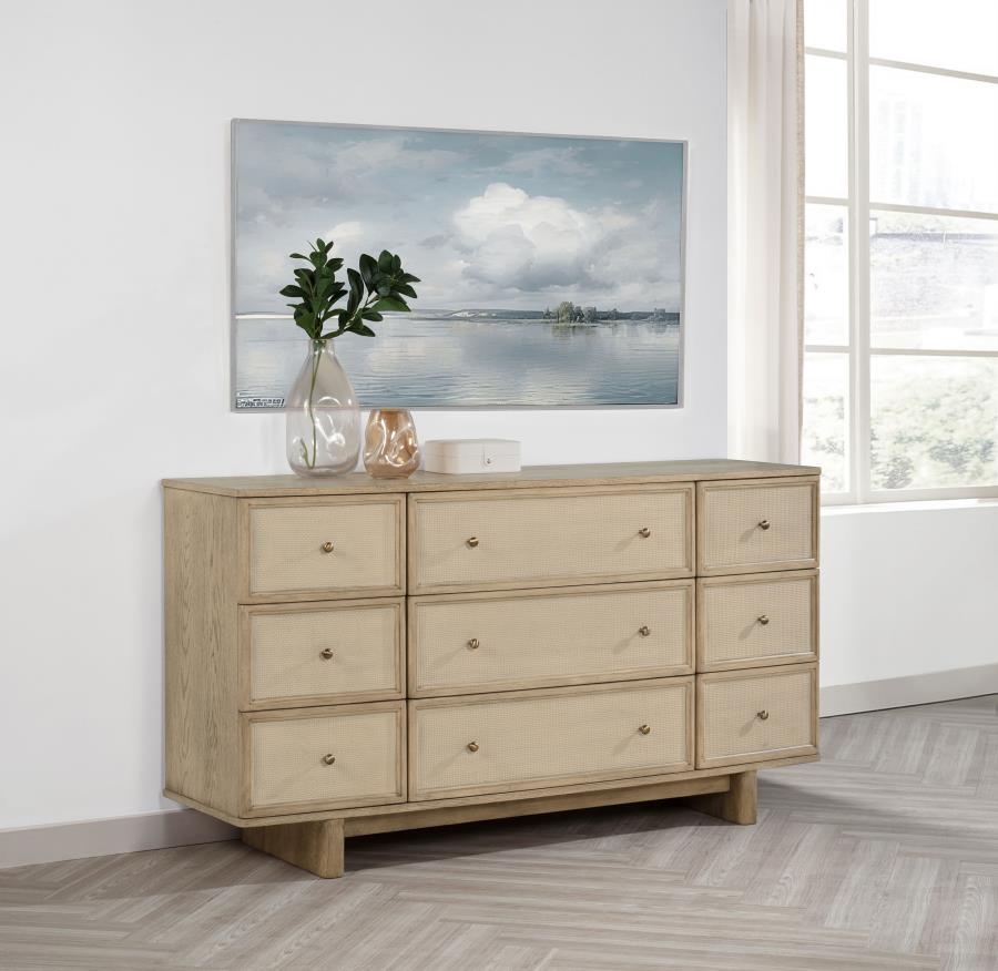Kailani 9-drawer Dresser Cabinet Beige Oak | Beige | Beige Oak | 225043