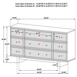 Kailani 9-drawer Dresser Cabinet Beige Oak