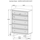 Kailani 5-drawer Bedroom Chest of Drawers Beige Oak | King | Beige | Beige Oak | 225045