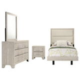 Trenton 4-piece Twin Bedroom Set Rustic Cream | Gallery | 225061T-S4 225061F-S4 225061Q-S4 225061KE-S4 225061T-S5 225061F-S5 225061Q-S5 225061KE-S5