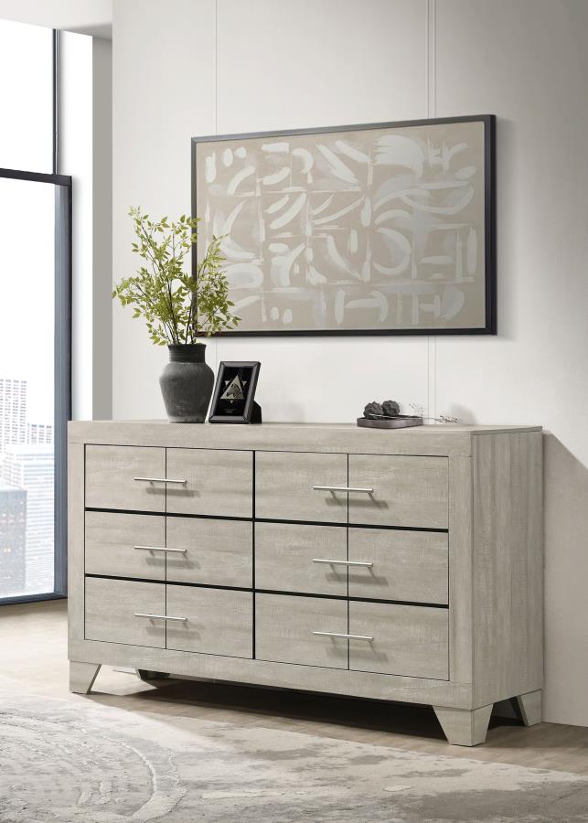 Trenton 6-drawer Bedroom Dresser Rustic Cream | Ivory | Rustic Cream | 225063
