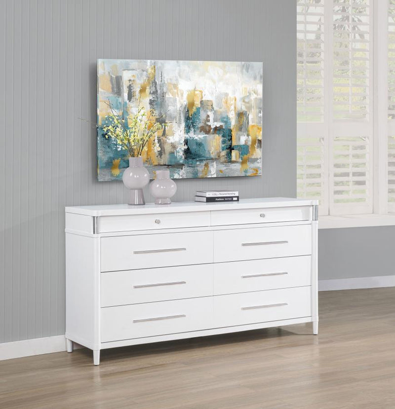 Gracemont 8-drawer Bedroom Dresser Cabinet White