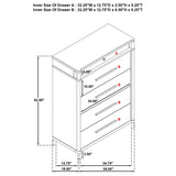 Gracemont 5-drawer Bedroom Chest of Drawers White | King | White | 225075