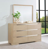 Ladera 6-drawer Bedroom Dresser and Mirror Light Elm | Beige | Light Elm | 225083M