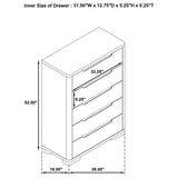 Ladera 5-drawer Bedroom Chest of Drawers Light Elm | King | Brown | Light Elm | 225085