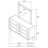 Robyn 6-drawer Bedroom Dresser and Mirror Light Ash | Brown | Light Ash | 225093M